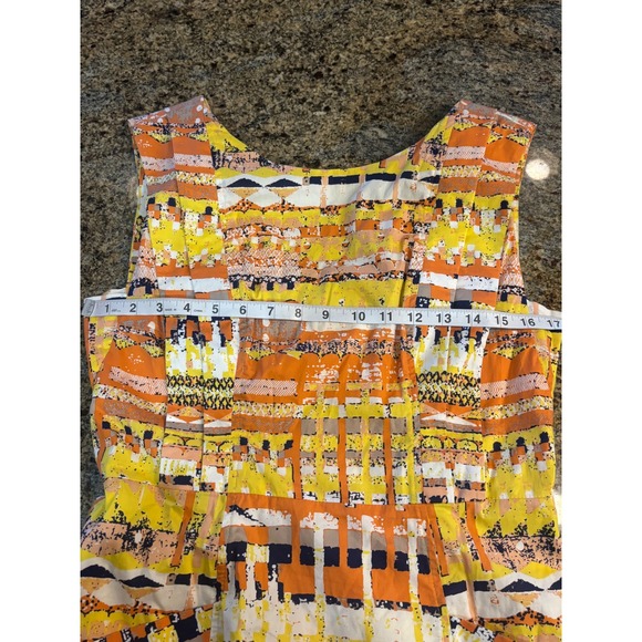 Plenty by Tracy Reese Abstract Print Sleeveless Dress Yellow Cocktail Sz 8 - Picture 3 of 7
